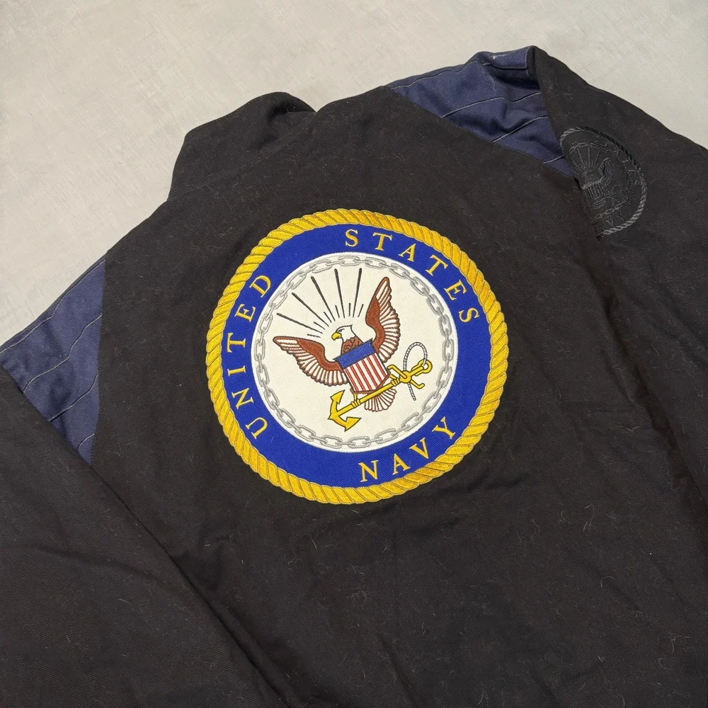 U.S. Services Brigade varsity bomber jacket Y2K Black Size XL